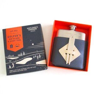Gentlemans Hardware Golfers Hip Flask And Divot Tool 6 Oz With Box No 384